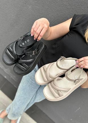 ❤️ кожаные босоножки