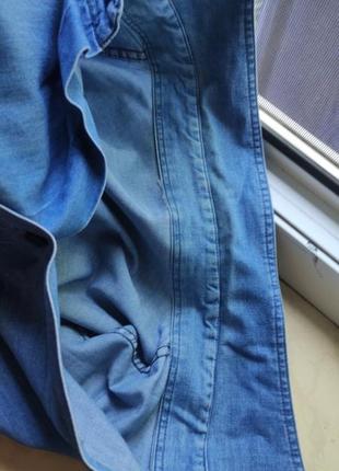 Летняя джинсовая мужская рубашка большого размера7 фото