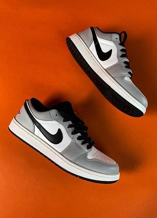 Кроссовки nike air jordan 1 low white grey black