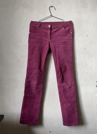 Вельветовые малиновые брюки для девочки geox 14 years1 фото