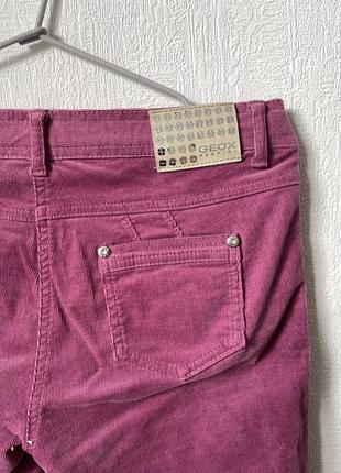 Вельветовые малиновые брюки для девочки geox 14 years4 фото