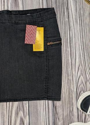 Серая джинсовая мини юбка divided #25404 фото