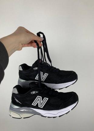 Кроссовки new balance 990v3 white black3 фото