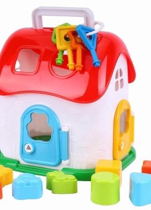 Домик сортер с ключами, игрушечный дом сортер с ключиками и герметичными фигурами и животными
