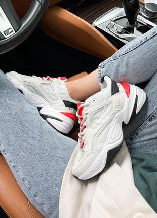 Женские кроссовки nike m2k tekno white red 36-37-38-39-409 фото