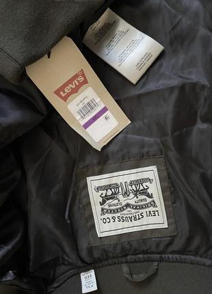 L 40 48 xxl 44 52  levis бомбер теплый хаки оливковый осенний зимний л ххл мужской куртка ветровка пуховик7 фото