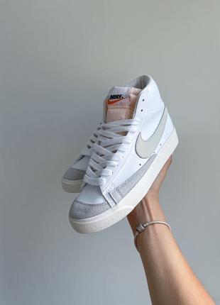 Молодежные женские высокие кожаные кеды nike blazer mid 77 🆕 кеды найк блейзер10 фото