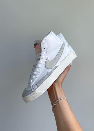 Молодежные женские высокие кожаные кеды nike blazer mid 77 🆕 кеды найк блейзер4 фото