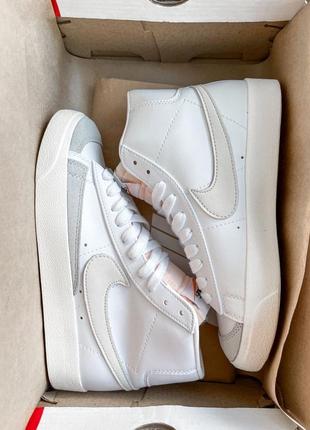 Молодежные женские высокие кожаные кеды nike blazer mid 77 🆕 кеды найк блейзер2 фото