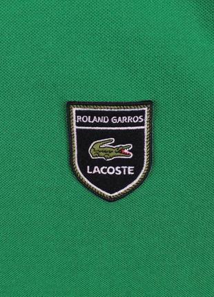 Шикарная оригинальная футболка поло lacoste roland garros green polo shirt4 фото