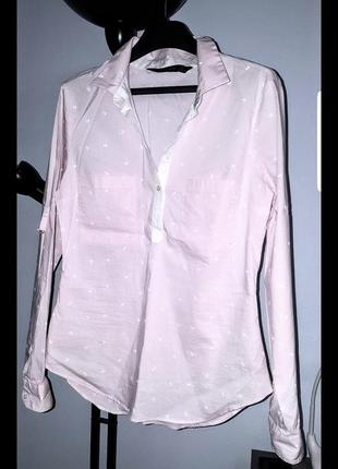 Рубашка zara нежно розовая блуза zara