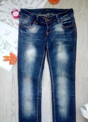 Синие джинсы скинни, приталенные skini skinny  потёртые смотрите замерыy низкая посадка3 фото