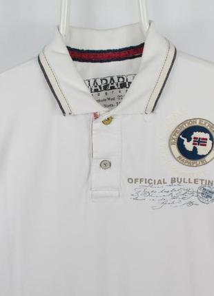 Оригинальная футболка поло napapijri white polo shirt3 фото