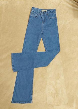 Актуальные трендовые джинсы клеш topshop на высокой посадке базовые джинсовые штаны в стиле zara h&m bershka shein