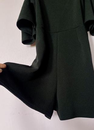 Шикарный ромпер комбинезон шортами черный нарядный с переплетами5 фото
