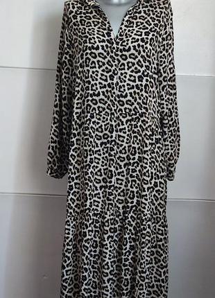 Сукня-міді h&m з леопардовим принтом.