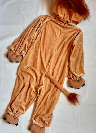 Велюровый карнавальний унисекс костюм кигуруми лев львенок на 4-7 лет4 фото
