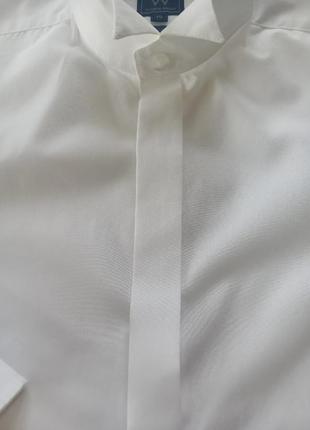 Белая рубашка под запонки и бабочка р.15-387 фото