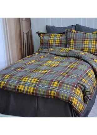 Постільна білизна клітинка жовта ранфорс meriset