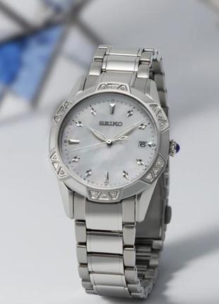 Женские часы seiko cs dress skk727p1 инкрустированы бриллиантами.4 фото