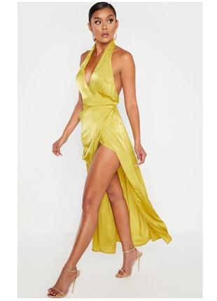 Сатинова повітряна сукня міді максі з відкритою спиною zara