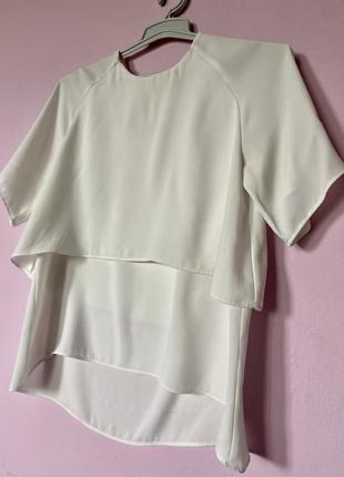 Белая блуза стильная шифоновая2 фото