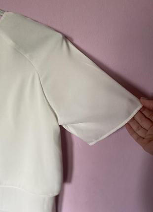Белая блуза стильная шифоновая5 фото