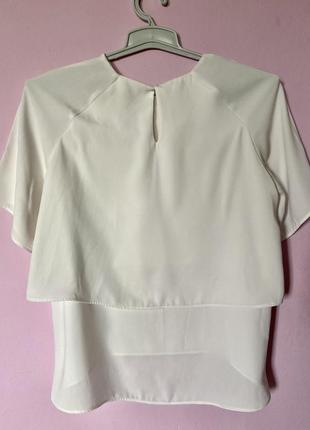 Белая блуза стильная шифоновая3 фото