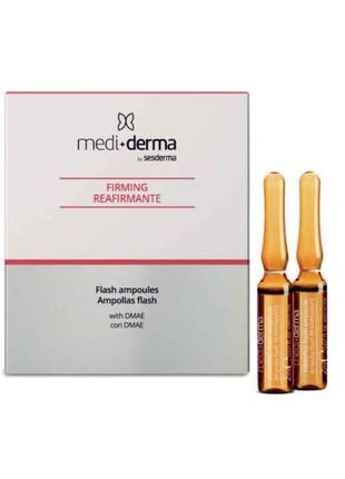 Ампулы мгновенного действия medi+derma flash ampoules firming 5*2 мл