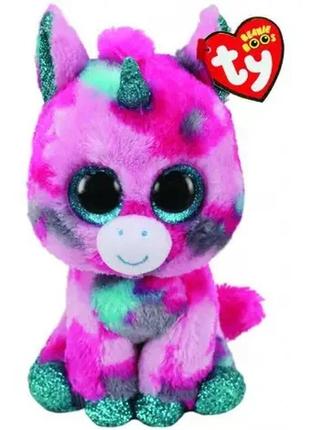 М'яка іграшка ty beanie boo's рожево-блакитний єдиноріг 15 см (36313)