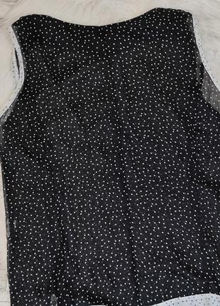 Женский летний костюм s&к блуза и юбка чорного цвета в белый горох размер 48 l4 фото