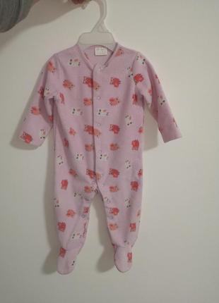 Человечек слип пижама комбинезон флисовый на 3-6 месяцев1 фото