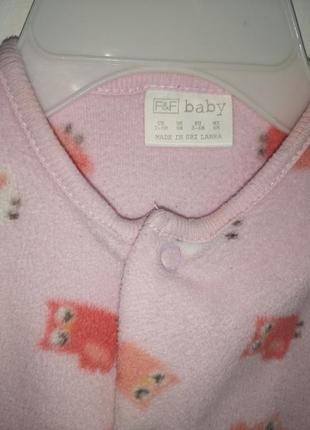 Человечек слип пижама комбинезон флисовый на 3-6 месяцев3 фото