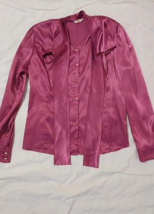 Розовая сияющая блуза 50-52 размера6 фото