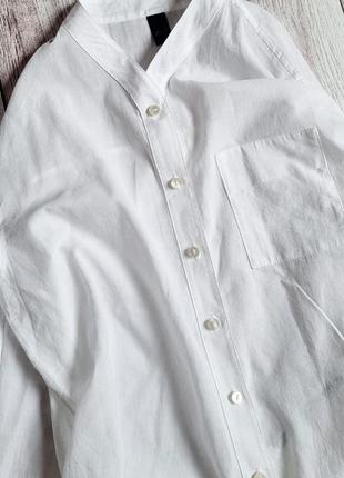 Хлопковая рубашка брендовая новая белая стильная необычная неформальная9 фото
