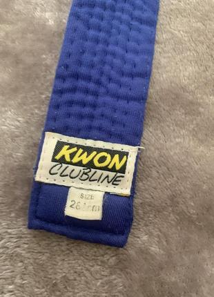Пояс для кімоно kwon синього кольору3 фото