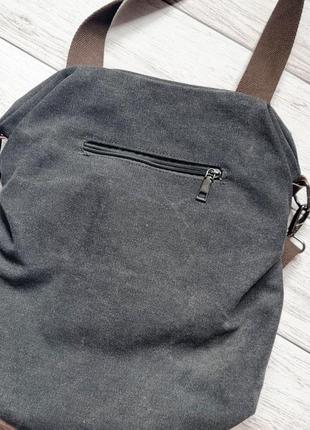 Женская джинсовая сумка черная стильная шоппер с ремнем5 фото