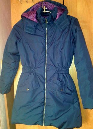 Курточка синяя длинная демисезонная осеняя весеняя на теплую погоду на стройную девушку1 фото