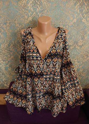 Женская блуза с широкими рукавами р.44/46 блузка блузочка кофточка5 фото