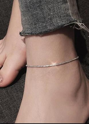 Браслет на ногу анклет ланцюг ланцюжок срібло сріблястий новий s9251 фото