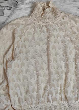 Женская блуза h&m бежевого цвета с вставками резинки прозрачная размер 46 м2 фото