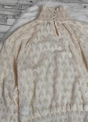 Женская блуза h&m бежевого цвета с вставками резинки прозрачная размер 46 м5 фото
