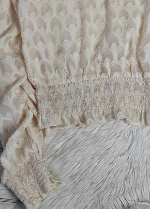 Женская блуза h&m бежевого цвета с вставками резинки прозрачная размер 46 м3 фото