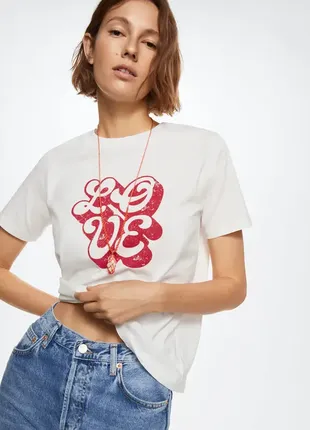 Футболка  mango с принтом