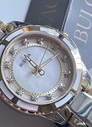 12 діамантів bulova diamonds жіночий годинники зі справжніми діамантами оригінал