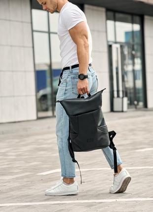 Місткий та функціональний чоловічий рюкзак рол sambag rolltop x - чорний7 фото