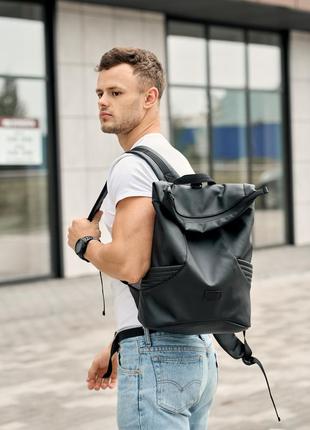 Вместительный и функциональный мужской рюкзак ролл sambag rolltop x - черный1 фото