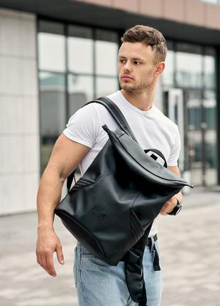 Місткий та функціональний чоловічий рюкзак рол sambag rolltop x - чорний3 фото