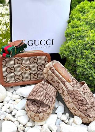 Набор сумка и шлепки gucci