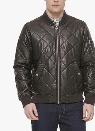 Levi's men's diamond quilted bomber jacket ветровка бомбер темно коричневая